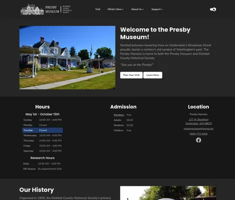 Screenshot of presbymuseum.com