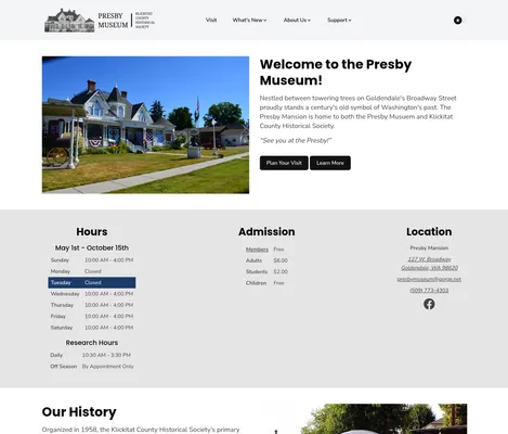 Screenshot of presbymuseum.com